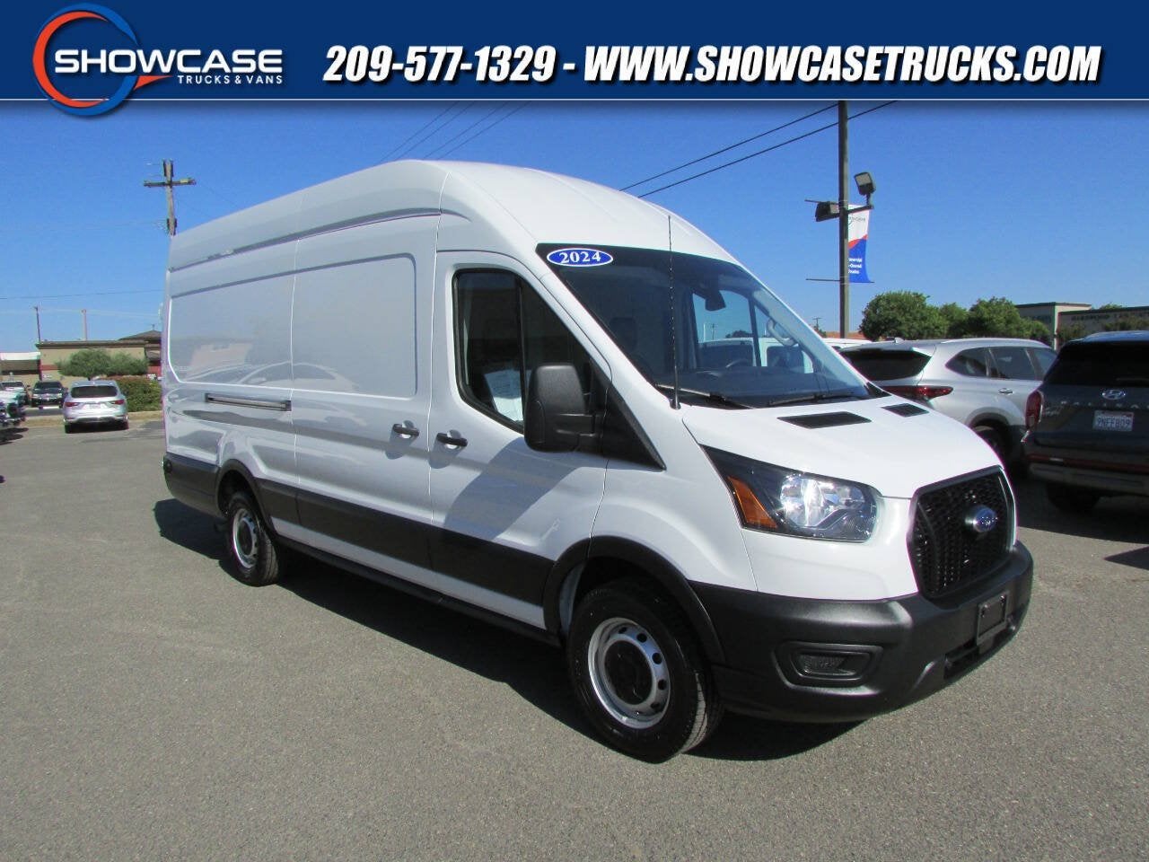 2024 Ford Transit Cargo Van 250 3dr LWB High Roof Extended Cargo Van in Oxford White — front three-quarter view