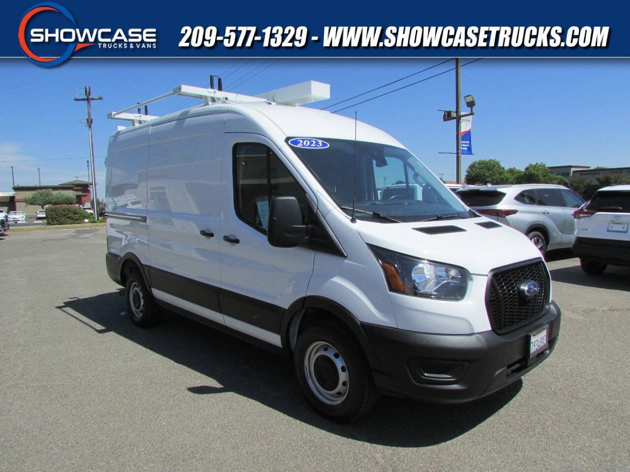 2023 Ford Transit Cargo Van 350 3dr SWB Medium Roof Cargo Van in Oxford White — front three-quarter view