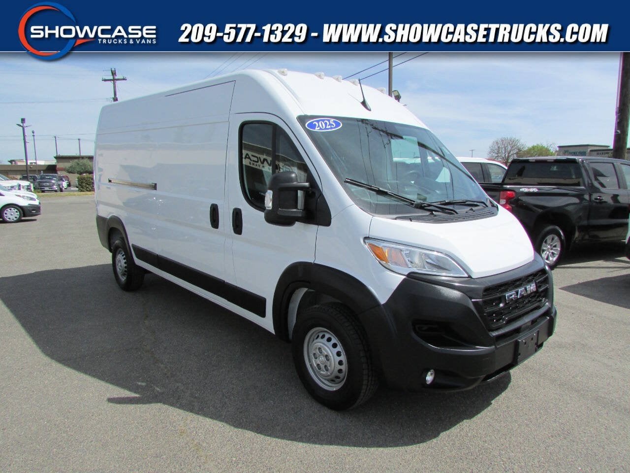 2025 RAM ProMaster Cargo Van Tradesman in Bright White Clearcoat — front three-quarter view