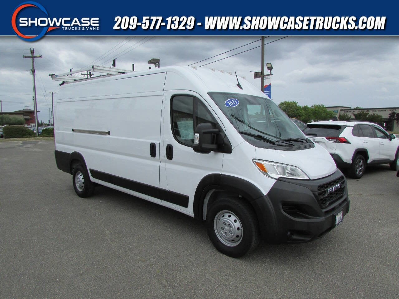 2023 RAM ProMaster Cargo Van 3500 159 WB 3dr High Roof Extended Cargo Van in Bright White Clearcoat — front three-quarter view