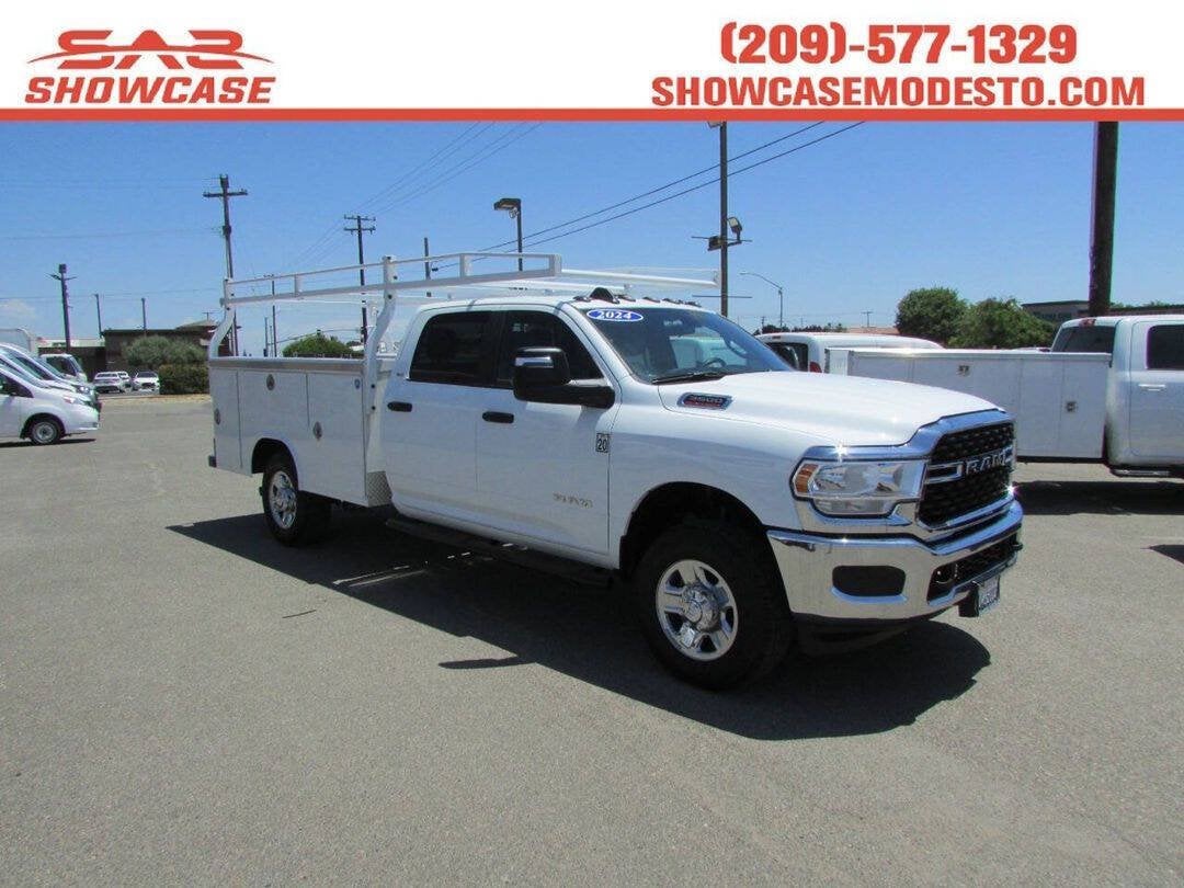 2024 RAM 3500 Chassis Cab SLT in Bright White Clearcoat — front three-quarter view