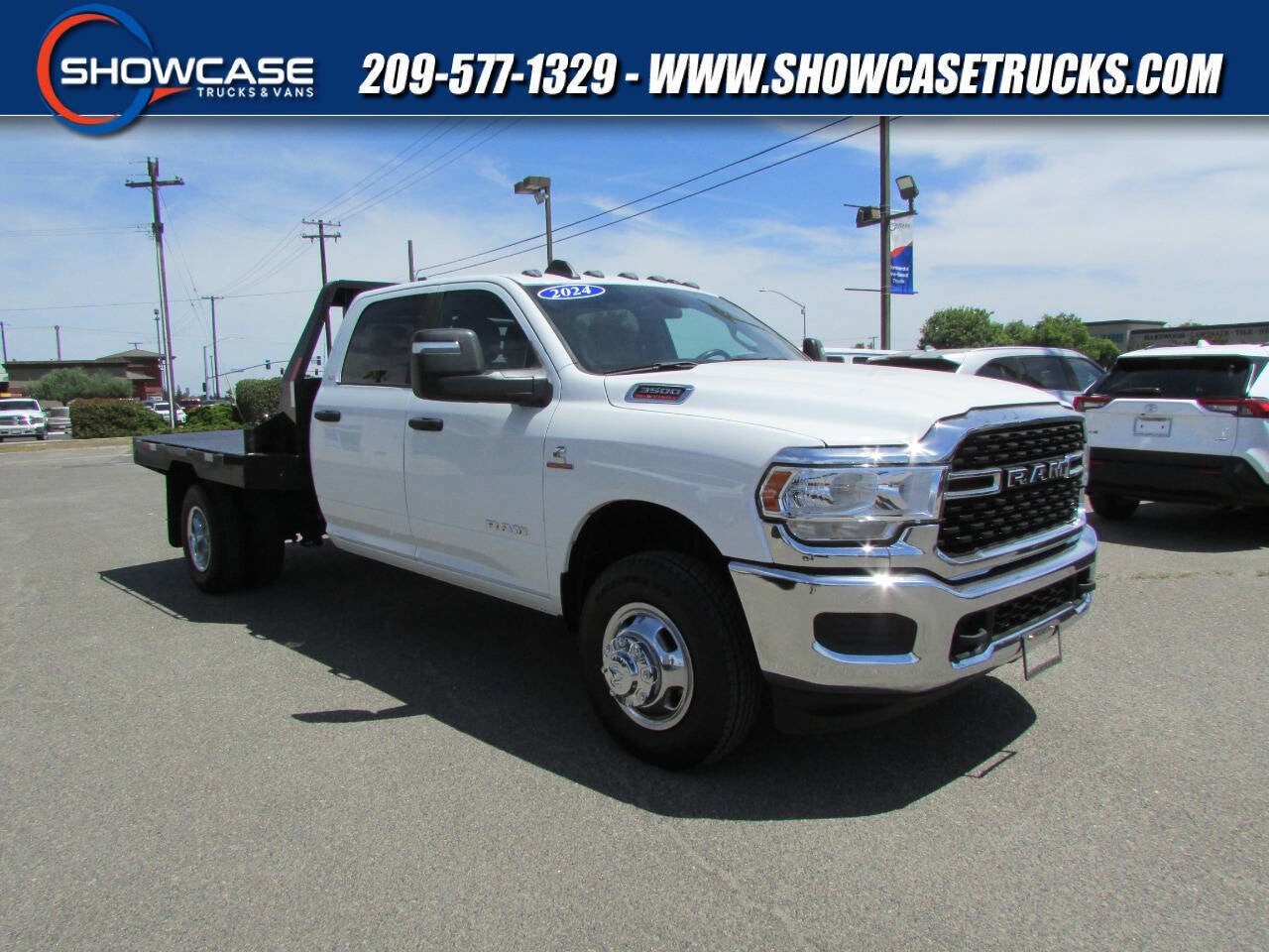 2024 RAM 3500 Chassis Cab SLT in Bright White Clearcoat — front three-quarter view